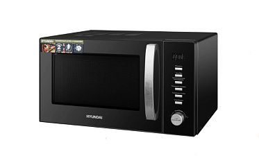 Микроволновая печь Hyundai HYM-D3028, 23л, мощность 900Вт, электронное управление, серебряный/чёрный