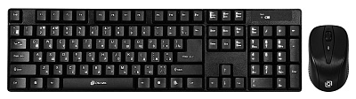 Набор клавиатура + мышь беспроводная Oklick 225М USB, радиус действия 10м, размер 441x150x24мм, цвет черный