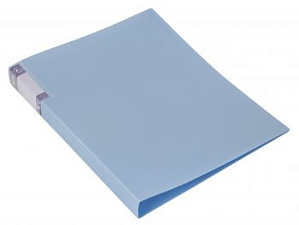 Папка пластиковая с пружинным механизмом "Бюрократ Gems GEM07PAZURE", торцевой карман, цвет голубой топаз