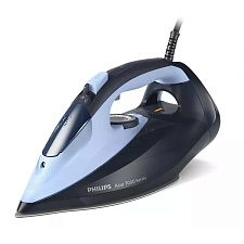 Утюг керамическая подошва, 2800Вт, черный/синий, пар, Philips DST7041/20