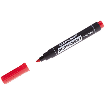 Маркер перманентный скошенный красный CENTROPEN  8576, толщина письма 1-4,6мм, 