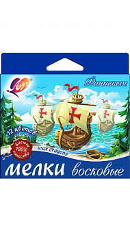 Мелки восковые 12 цветов Луч "Фантазия" на масляной основе, круглой формы, в картонной упаковке,0.95 х 9 см