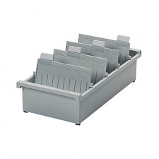 Картотека А-5 горизонтальная открытая на 1300 карт. + 2 разделителя, размер 347x228x96 мм, цвет серый, HAN 955/0-11  / подх. 410_113