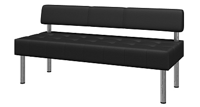 Модуль Бизнес 3-местный без подлокотников экокожа черный Ecotex 3001 (1 категория). Размер (ШхГхВ): 1620x620x770мм. ЗАКАЗНАЯ ПОЗИЦИЯ  