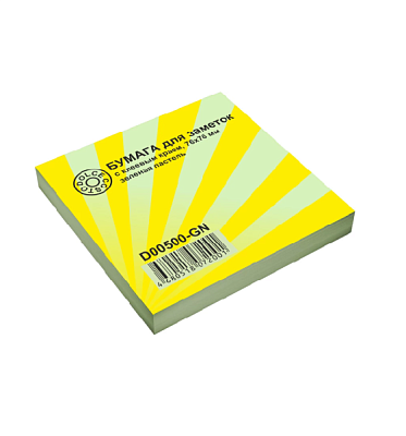 Блок самоклеящийся бумажный, размер 76х76 мм, 100 листов, пастель зелёная,  DOLCE COSTO