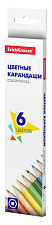 Карандаши цветные 6 цветов "ErichKrause" Basic  деревянные, шестигранные, ударопрочные, картонная упаковка с европодвесом