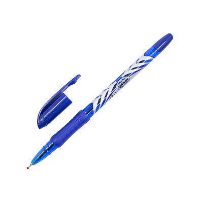 Ручка шариковая Centrum "Nice", масляный стержень синего цвета, 0,7 мм, синий корпус, резиновая манжетка