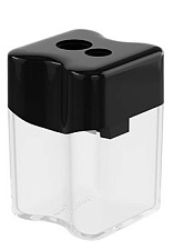 Точилка ErichKrause Wave Duo, Classic  2 отверстия с контейнером, пластиковый корпус, цвет ассорти