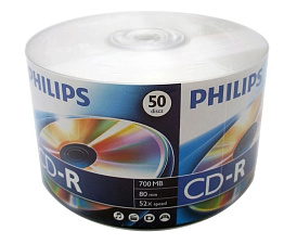 Диск CD-R 700МБ  Cake Box 52х 50шт/уп. Philips записываемый компакт-диск