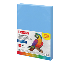Бумага BRAUBERG формат А-4, плотность 160 г/м2, 250 листов, интенсив, цвет синий