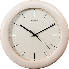 Часы настенные круглые Salute ДС-ББ7-134.2, дерево стекло, диаметр 31 см, плавный ход, цвет белый