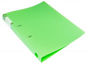 Папка на 2 кольца 32мм "Бюрократ Gems" пластик, торцевой карман,цвет зеленый турмалин