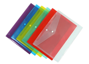 Папка с кнопкой  пластиковая,А4, плотность150 мкр,размер 235х325 мм, цвет красный прозрачный