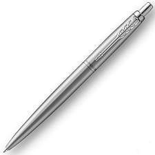 Ручка шариковая PARKER Jotter Monochrome XL SE-20 серебристый матовый M синий стержень, легированная сталь,отделка чёрное PVD покрытие, подарочная упаковка
