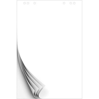 Блок для флипчарта 20л на склейке  (белый 67,5х98 см), 80 гр,6 отверстий для крепления , 