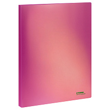 Папка пластик с пружинным механизмом СТАММ "Сияние" формат А4, ширина корешка 17мм, плотность 700 мкр, цвет розовый
