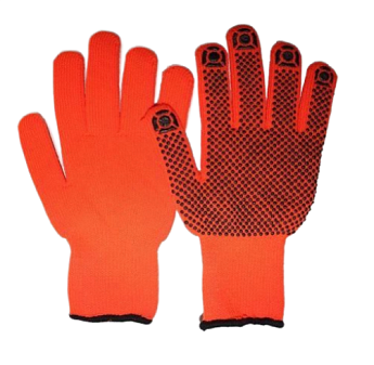 Перчатки утепленные акриловые с начесом утепленные, 7 класс  с ПВХ точками, зимние толстые плотность 60-70 гр, цвет ассорти 
