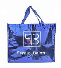 Сумка-шоппер M Sergio Belotti M, размер 27.5x35x12 см, из водонепроницаемое нетканое полотно, цвет синий