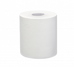 Полотенца бумажные рулонные 2-х слойные 125м белые, диаметр 17см, плотность 38 г/м2 на втулке диаметром 5,8 см с центральным вытяжным отверстием  "Focus Jumbo"