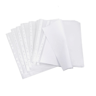 Папка файл - вкладыш с перфорацией STAFF А4, плотность 25 мкр, прозрачная, глянцевая, 100шт/уп. цена за упаковку