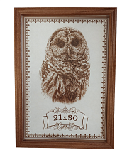 Рамка 21х30 дерево цвет "Красное дерево",  профиль №2, ширина 1,5 см ТЕКС - сохранена текстура дерева