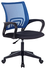 Кресло CH-695NLT/TW-05/TW-11 синяя ткань-сетка, сиденье черное. Пластиковая крестовина. Механизм Пиастра. Нагрузка до 120 кг.