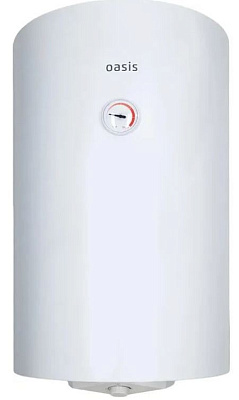 Водонагреватель накопительный, электрический OASIS SV-50, объём 50л., настенное крепление, механическое управление мощность 1600Вт., максимальная температура, 75 °С, минимальная температура, 35 °С. Размер: 38x72,3x38 см.(ШхВхГ)