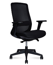 Кресло Como LB спинка - сетка, сидение - ткань, цвет черный. Пластиковые подлокотники 4D. Пластиковая крестовина. Механизм Мультиблок. Нагрузка до 130 кг. 