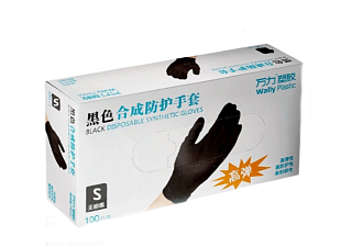 Перчатки нитриловые 50 пар/100 шт S (7) / Wally Plastic  неопудренные черные. предназначаны для работы в хозяйственной отрасли. Вес пары - 6 г.