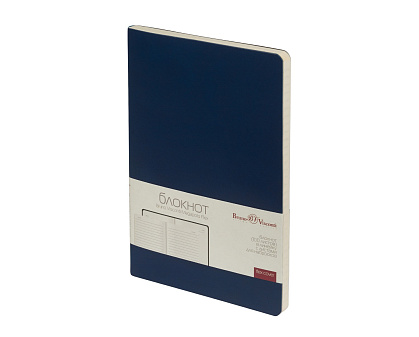 Ежедневник А5 недатированный Bruno Visconti "MEGAPOLIS VELVET FLEX" 100 листов в линию, 140х210мм, гибкая обложка, скругленные уголки, искусственная кожа, цвет темно-синий