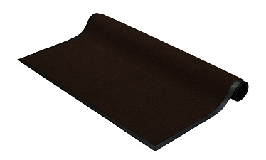 Коврик грязезащитный"TRIP" размер 90х120см, влаговпитывающий ворсовый двухполосный с бордюром ПВХ, ворс 100% полиэстер, высота 5 мм, подложка 100% ПВХ, цвет коричневый