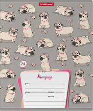 Тетрадь 24 листа А5 в клетку на скобе "Chilling Dog" обложка мелованный картон, Полиграфика ErichKrause 
