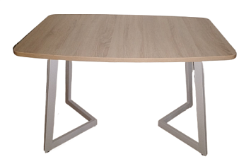 Стол обеденный "Франческа-ПЛ", столешница из премиум пластика, цвет Дуб Сонома, ноги металлические цвет белый, размер 1200*750 мм, нераздвижной