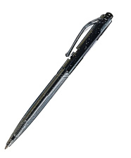 Ручка шариковая автоматическая Piano РТ-1161/black с боковым отжимом, чернила на масляной основе, черный стержень, 0,8 мм, черный тонированный корпус с блестками треугольной формы
