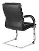 Кресло T-9927SL-LOW-V/BLACK низкая спинка. Обивка - черная кожа. Хромированные полозья. Нагрузка до 120 кг. Серия кресел: 40_314, 40_326  ЗАКАЗНАЯ ПОЗИЦИЯ