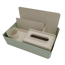 Подставка для канцелярских мелочей Deli XDM33, пластик, зелёный, размеры 466х230х96,5мм