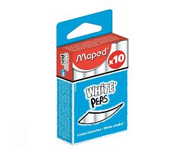 Мел белый школьный круглый MAPED WHITE'PEPS, 10 шт/упаковка