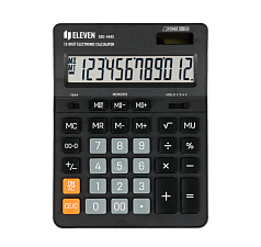 Калькулятор настольный 12 разрядов Eleven SDC-444S, размер 155*205*36 мм, цвет черный
                 