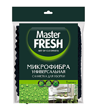 Салфетка из микрофибры 30х30 см "Master FRESH" универсальная 1 шт/уп, плотность 250гр/м2, черная