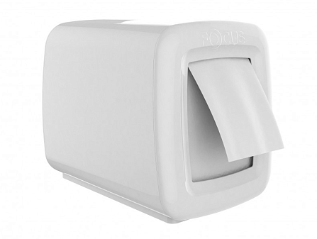 Держатель для сложенных салфеток с боковой подачей с двух сторон Focus, пластиковый, белый, размеры: 15,6х13,1х16,1 см 