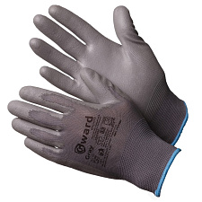 Перчатки нейлоновые с полиуретановым покрытием, цвет серый,  размер М (8)  "GWARD Gray PU1001"