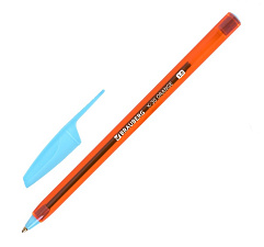 Ручка шариковая BRAUBERG "X-30 ORANGE", синий стержень, 1 мм, корпус прозрачный оранжевый