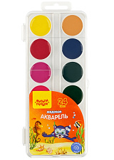 Краски акварельные медовые 24 цвета Мульти-Пульти, без кисти, пластик, европодвес