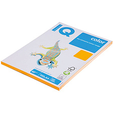 Бумага IQ COLOR формат А-4, плотность 80 г/м2, 100 листов, цвет оранжевый неон NEOOR