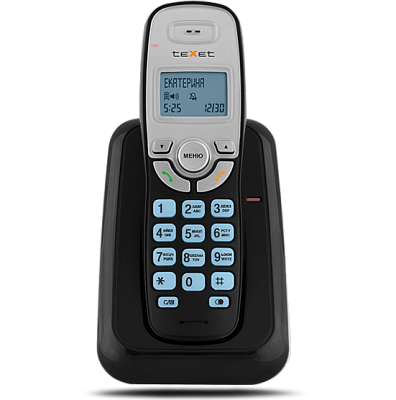 Телефон радио (DECT) teXet TX-D6905A, на подставке, телефонный справочник на 50 имен, подсветка дисплея+ кнопок, поиск трубки, будильник, AOH/Caller ID,  цвет черный