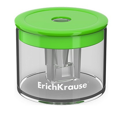 Точилка ErichKrause S-Keg 1 отверстие с контейнером, пластиковый корпус, цвет ассорти