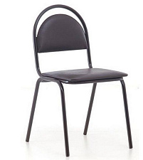 Стул Стандарт (СМ-7). Обивка - черная экокожа.Черный металлический каркас. Нагрузка до 100 кг.