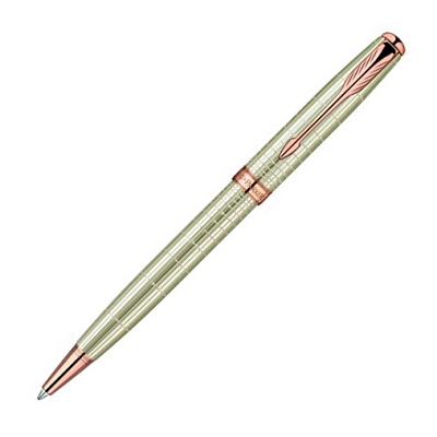 Ручка PARKER VERY PREMIUM К-535 Feminine Silver PGT M, черный стержень, ювелирная латунь, стерлинговое серебро 925 пробы, отдельные элементы дизайна - розовое золото, подарочная упаковка