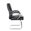 Кресло Everprof Valencia CF. Обивка - черная экокожа. Хромированные полозья. Нагрузка до 120 кг. 
