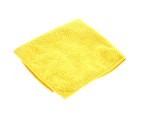Салфетка из микрофибры 30х30 см универсальная, 1 шт/уп, плотность 220гр/м2, ультразвуковая обработка края, цвет желтый 